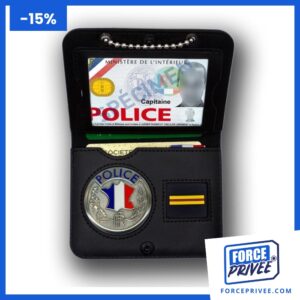 Portefeuille Police Porte-Cartes 2 volets et chainette tour de cou